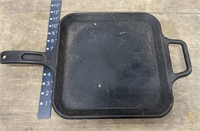 Large Lodge flat square cast iron pan, needs a