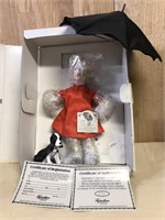 1986 Saturday Evening Post doll w/ dog & umbrella