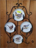 HUNTING BIRD COLLECTOR PLATE (4) W/