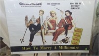Movie poster "How to Marry a Millionaire". 36×24.