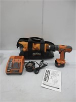 Rigid 3/8" Drill w/ Extra Battery & Bag