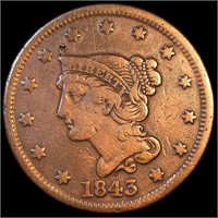 1843 Braided Hair Large Cent - Petite Head Sm Ltrs