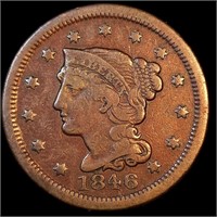 1846 Braided Hair Large Cent - Medium Date - Wow!