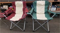 Pair of Large Camping Chairs. Red One has a