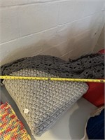 New crocheted pillow with crochet lap blanket