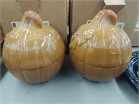 (2) Longaberger Pumpkin Dishes