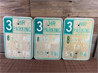 3 Hour Parking Road Street Signs