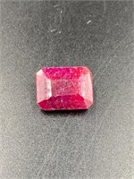 7.02 Carat Asscher Cut Red Ruby