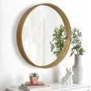 27 inch Brown Solid Hexagon Wood Mirror