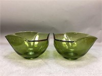 Green Glass Fruit Bowls
