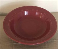 Red Longaberger pottery pasta bowl
