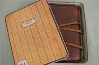 Fossil Leather Notebook in Metal Case