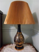 Vintage Ceramic Black & Gold Lamp