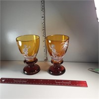 Authentic Mary Gregory handpainted glasses