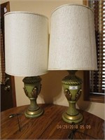 Pair Green Lamps