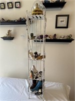 Thirteen Mini Shoes and Five-Tier 35" Metal Shelf