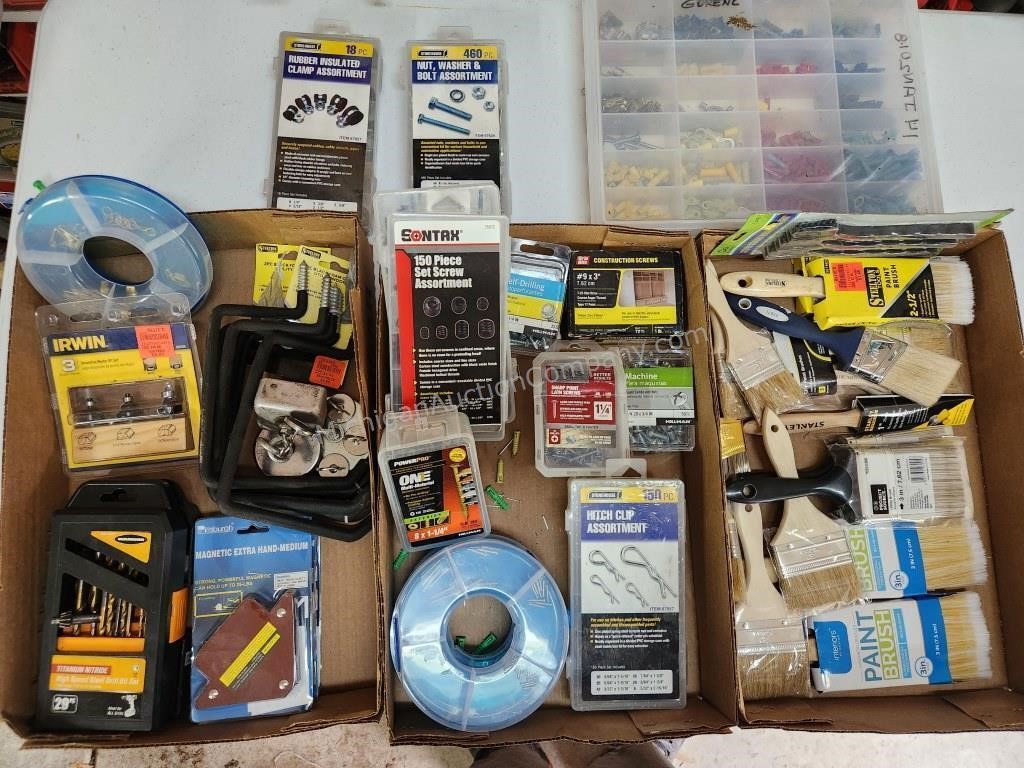 Magnets, Screw Sets, Paint Brushes, etc.