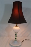 White Hobnail Milk Glass Lamp