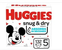 Huggies Snug & Dry Baby Diapers Size 5 132ct