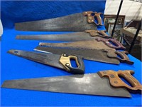 Variety of (6) Vintage Hand Saws