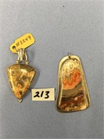 A lot of two jasper and silver pendants         (a