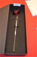 Waterford Fleurology Red Rose Sculpture