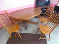 Oval wood kitchen table with 4 chairs