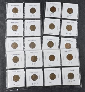 20 Wheat Pennies 1910-1956
