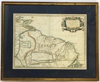 Dated 1656 French Map of Guyana, Venezuela, etc.