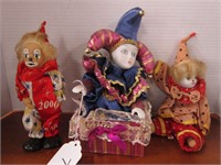 3 COLLECTIBLE CLOWN DOLLS