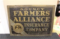 Vintage metal Farmers Alliance adv sign