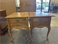 Pair 2 Drawer End Tables 16 X 29 X 23H