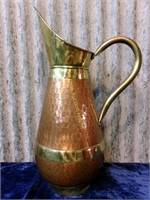 Hammered Copper and Brass Ewer