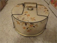 Jewel T Cake Carrier Tin w/Handle Autumn Leaf