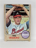 Phil Niekro 1968 Topps Baseball Card #257 MISCUT
