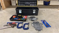 Tool Box, Clamps, Wrenches, Crescent