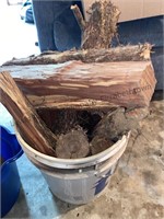 5 gallon bucket with cedar pieces & mop bucket