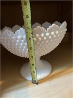 Fenton Scalloped Oval White Hobnail Milk Glass