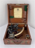 Antique Surveying Sextant in Case