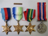 Four WW11 medals W.D. Dorricott MN