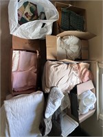 Large lot of linens blankets and more