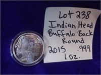 2015 INDIAN HEAD BUFFALO BACK ROUND