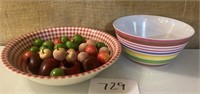 Multicolor Striped Plastic  Bowl & More