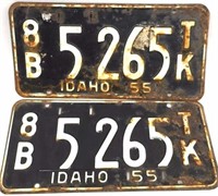 1955 Matching Idaho License Plates