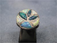 Vtg SS Tested Cleaned Opal Ring