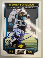 Panthers D'onta Foreman Signed Card COA