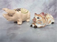 Two Ceramic Piggy Banks