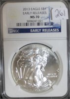 2013 Silver Eagle $1 Early Release NGC MS70