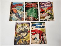 5) VINTAGE COMIC BOOKS - BLACKHAWK, SPACE +