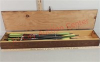 Cross Bow Arrows in Wood Case